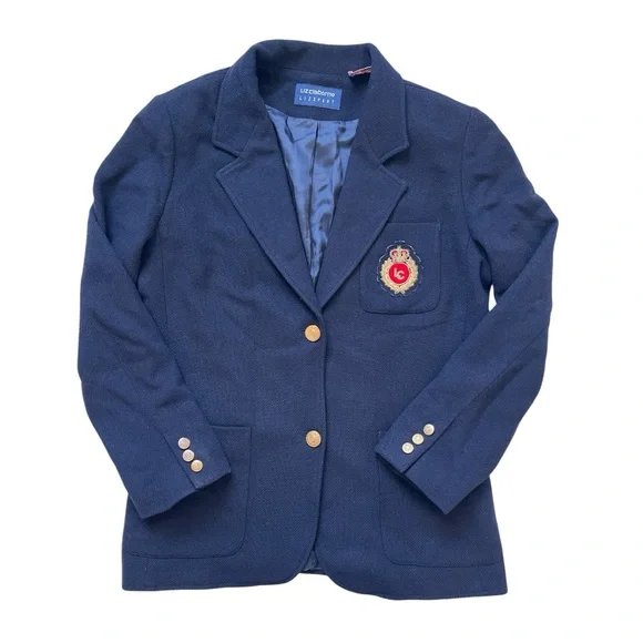 Vintage Liz Claiborne Navy Wool Blazer | Size Medium - Picture 2 of 6